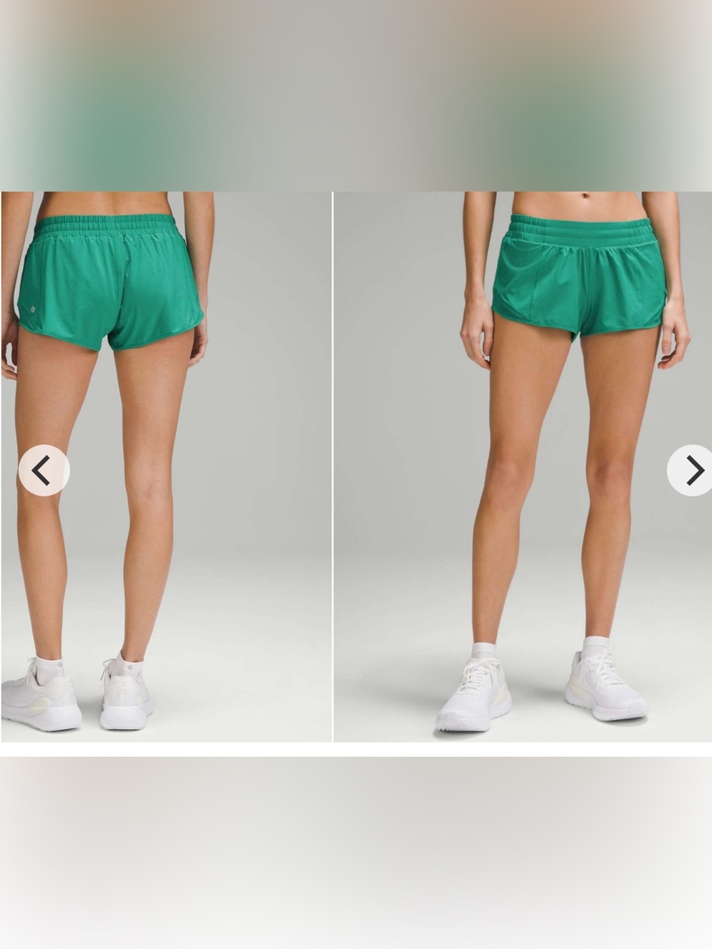 Lululemon Hotty Hot LR Short 2.5”‎ Cascadia Green in size 6